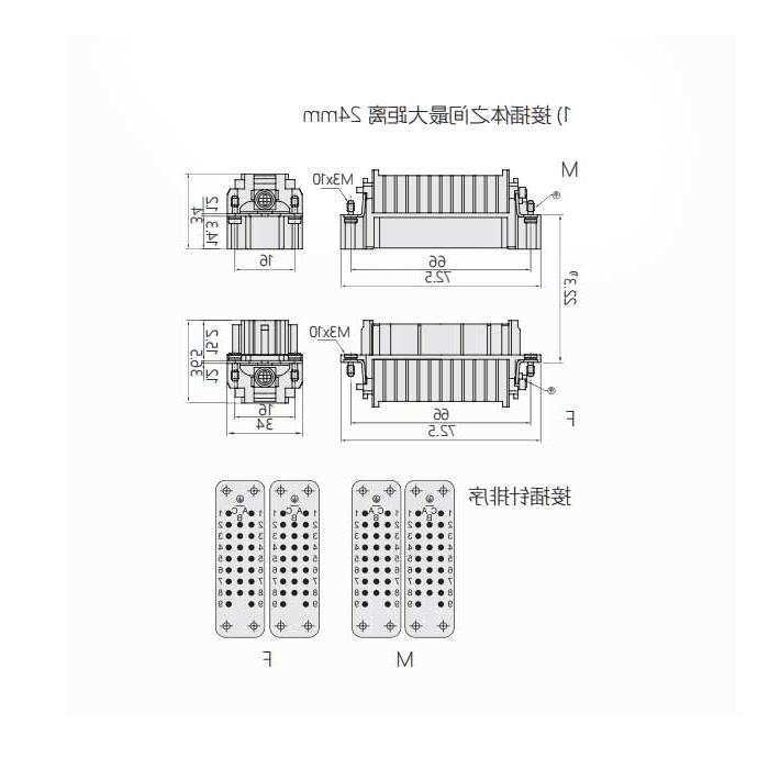 Female core X2, cold-pressed, suitable for H32A housing, HD-025-F(1-25), 09210253101